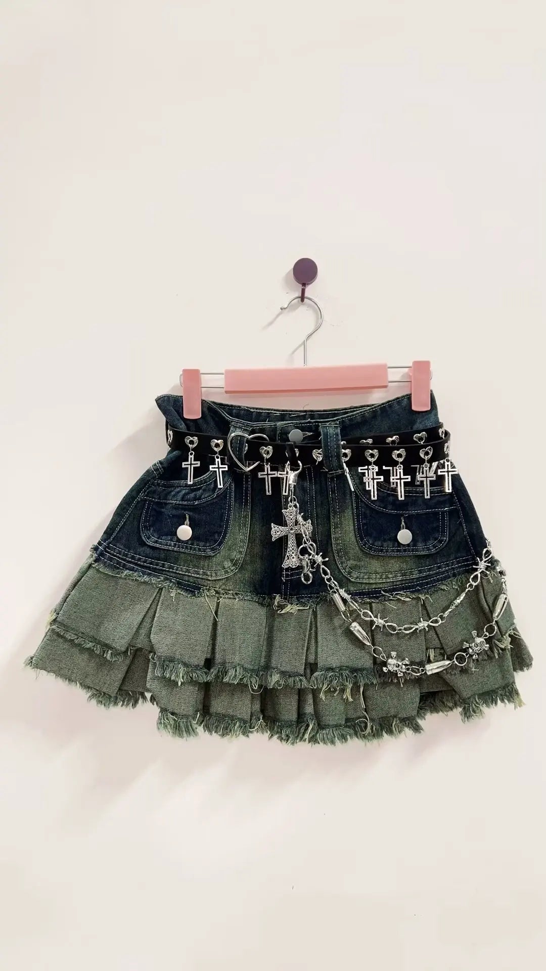 IMIEMIE harajuku fashion Cross Short Skirt  aesthetic  Short skirt y2k  Short skirt Gothic  Short skirt Punk Short skirt   y2k fashion